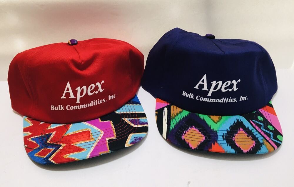 Vtg. Apex Bulk Commodities Snapback Truckers Trucking (Lot of 2) NWOT San Sun